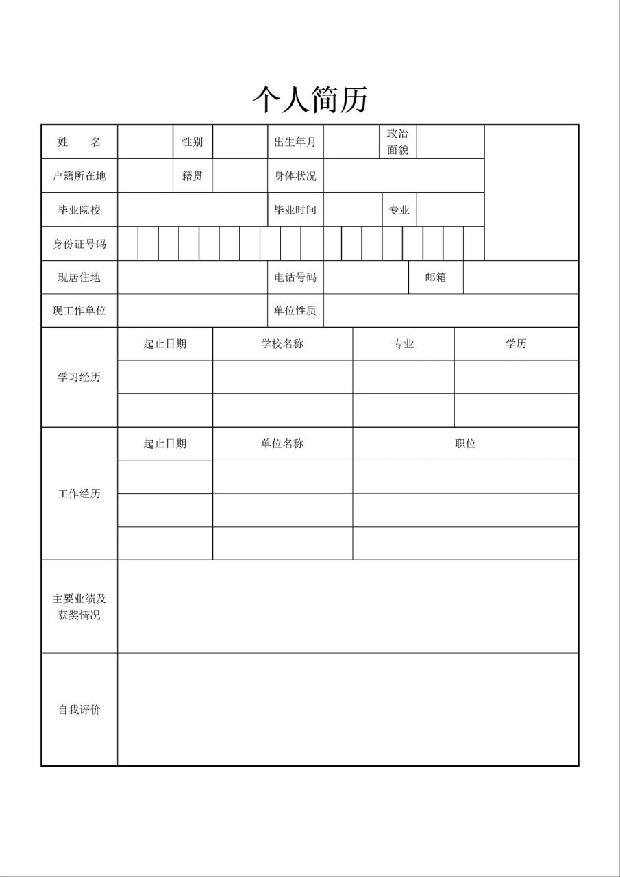 可编辑简历模板下载(可编辑个人简历模板word格式)